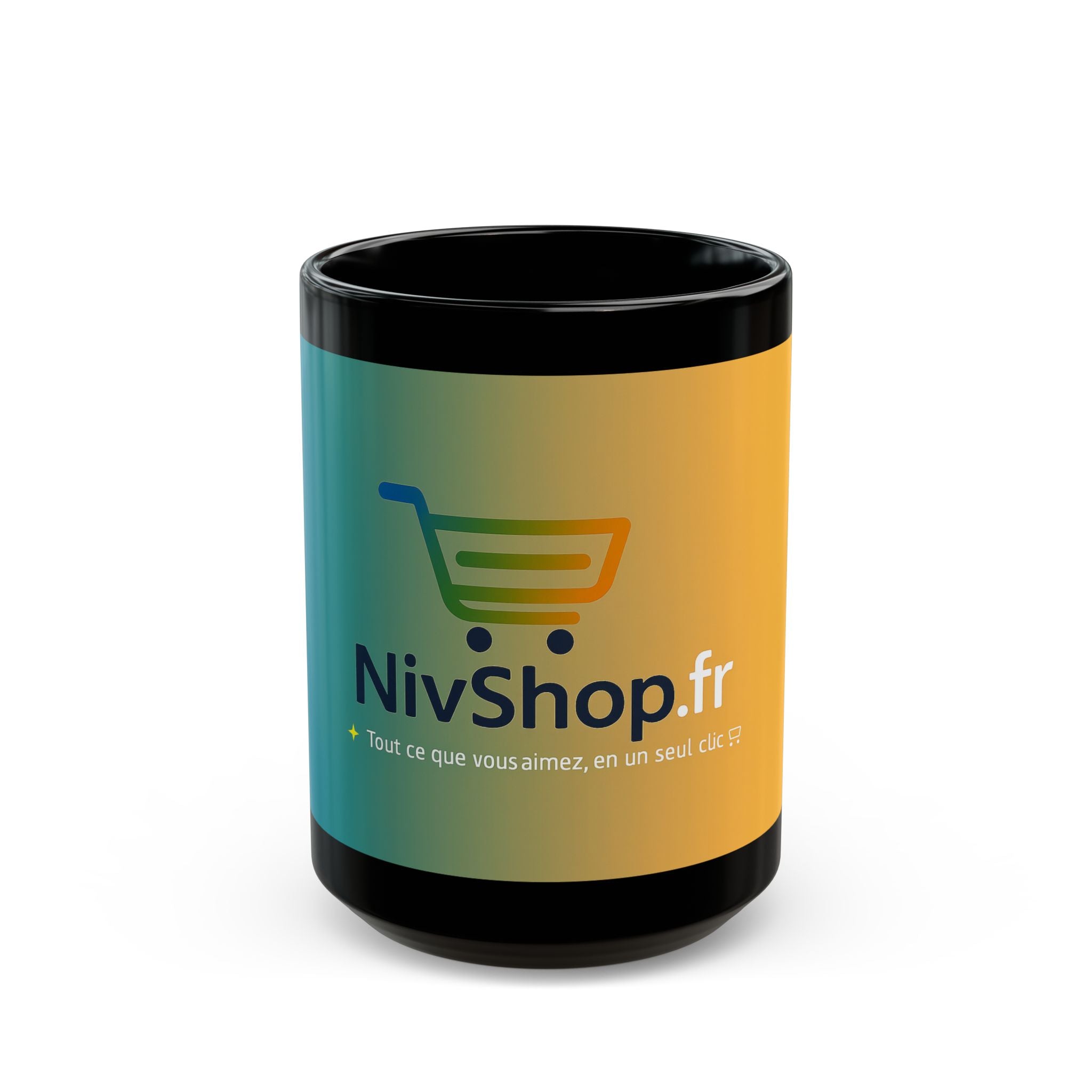 Mug Noir Personnalisable – Finition Brillante & Sublimation