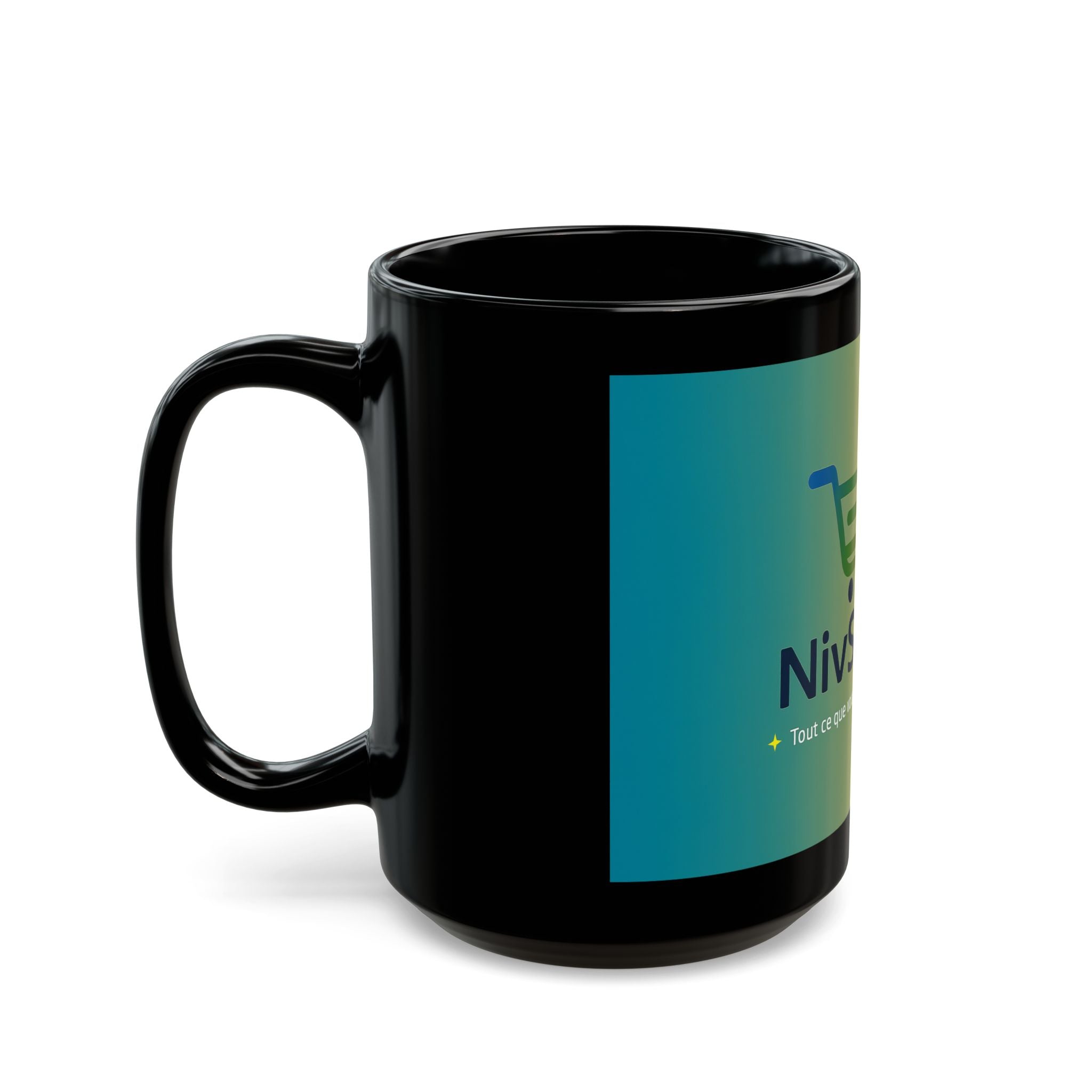 Mug Noir Personnalisable – Finition Brillante & Sublimation