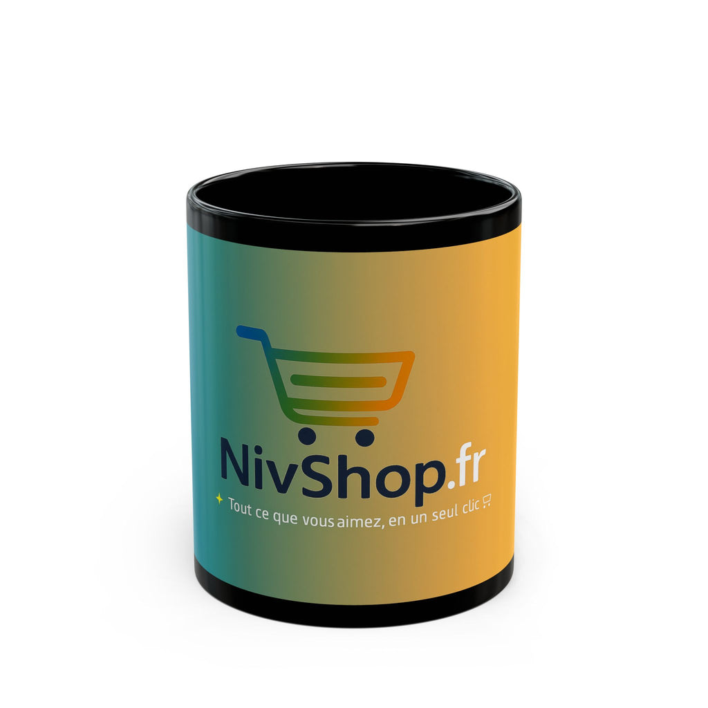 Mug Noir Personnalisable – Finition Brillante & Sublimation