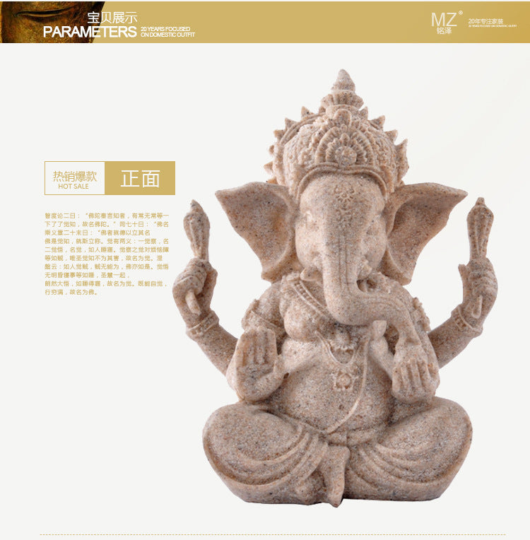 Statue de Ganesh – Sculpture Artisanale en Résine (9 cm)