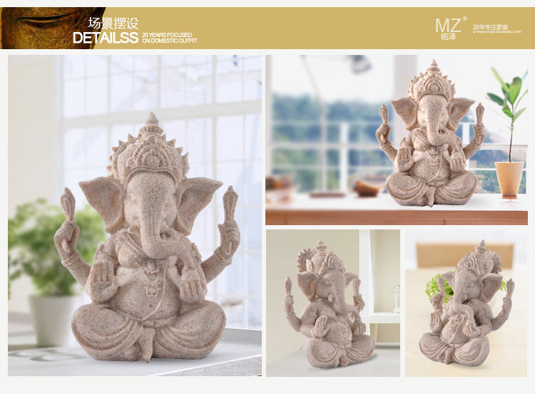 Statue de Ganesh – Sculpture Artisanale en Résine (9 cm)