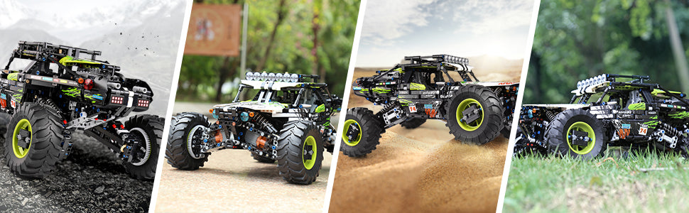 MK18002 – Voiture RC Tout-Terrain à Chenilles | 1890 Pièces & 5 Moteurs | STEM
