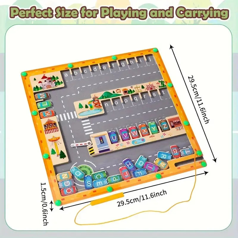 Labyrinthe Magnétique Montessori – Couleurs & Chiffres | Jouet en Bois Motricité Fine (3–5 ans)