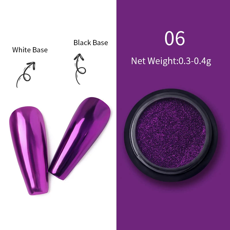 Poudre effet miroir – Nail Art Chromé Professionnel