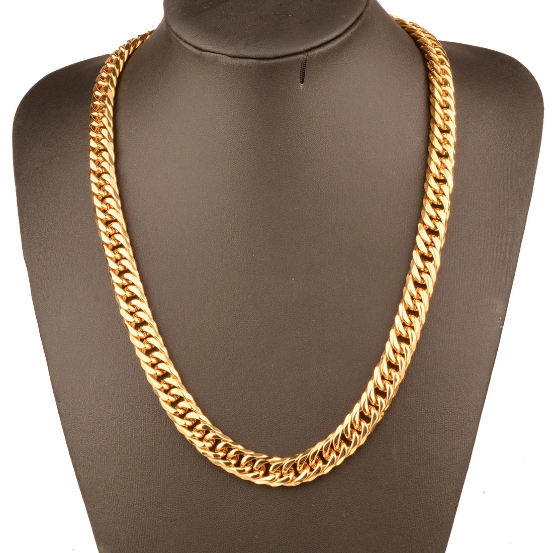 Collier / Bracelet à Maillons Cubains en Acier Inoxydable – Argent & Or – 9 à 21 mm