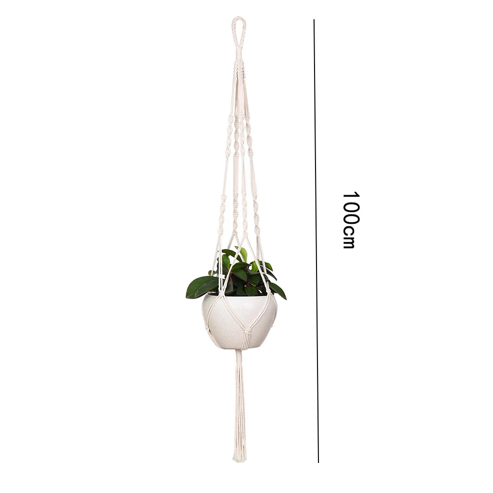Support Macramé Suspendu pour Pots de Fleurs – Décoration Bohème & Naturelle