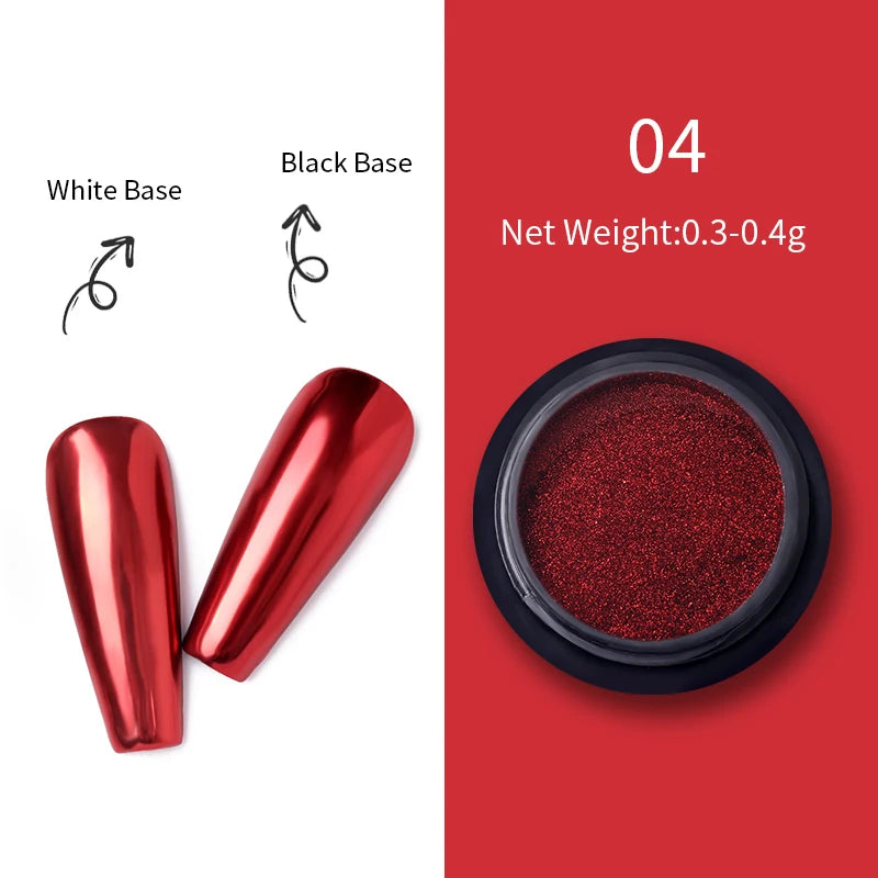 Poudre effet miroir – Nail Art Chromé Professionnel
