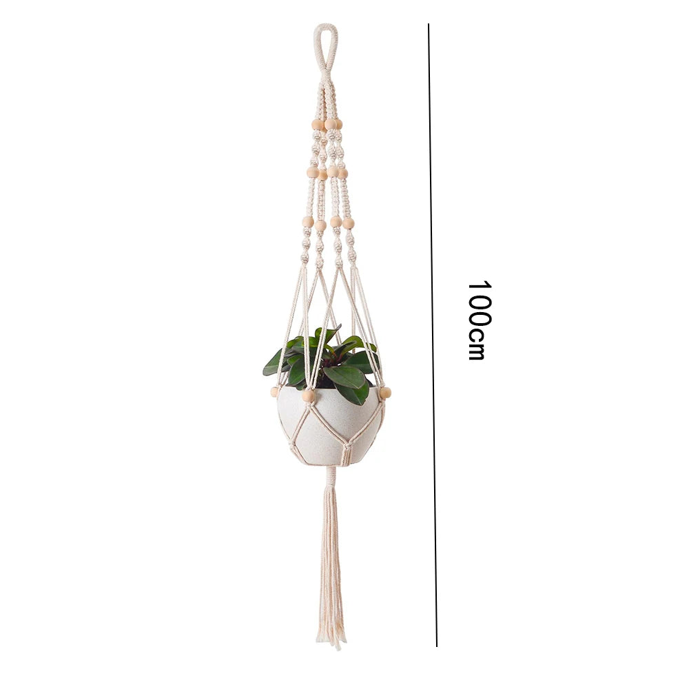Support Macramé Suspendu pour Pots de Fleurs – Décoration Bohème & Naturelle
