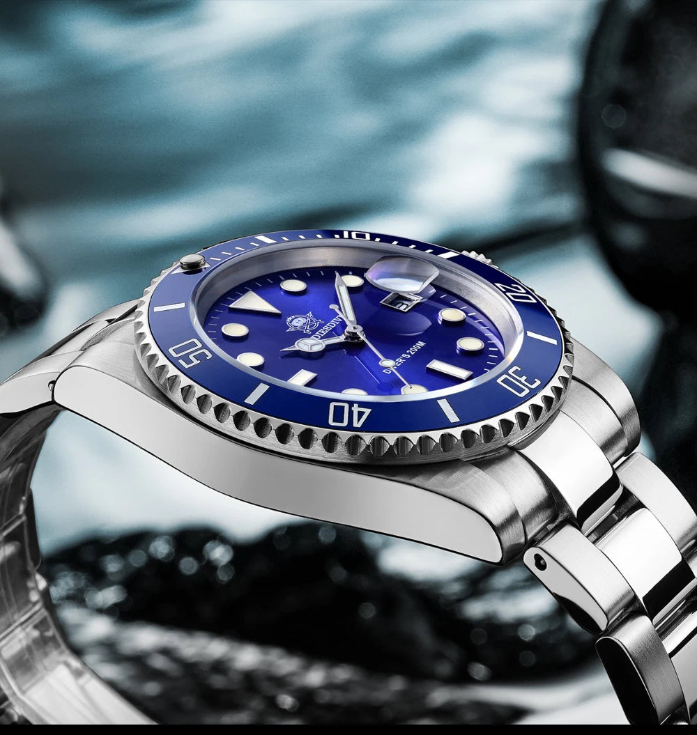 Montre Homme Quartz – ADDIESDIVE Acier Inoxydable 200 m Étanche (Sport / Plongée)