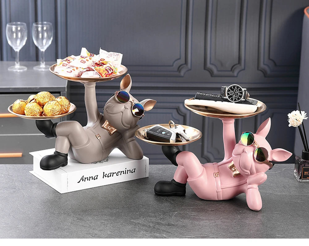 Figurine Bouledogue Design – Sculpture Décorative en Résine Moderne