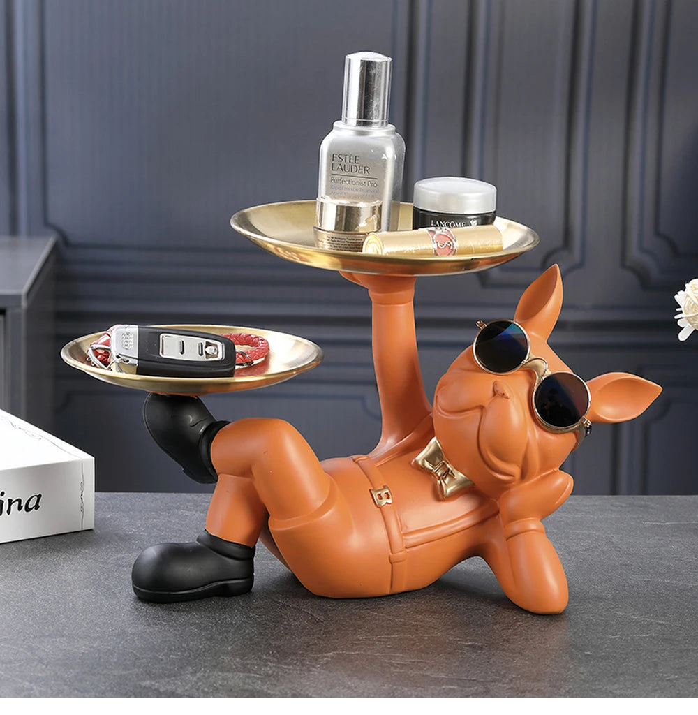 Figurine Bouledogue Design – Sculpture Décorative en Résine Moderne