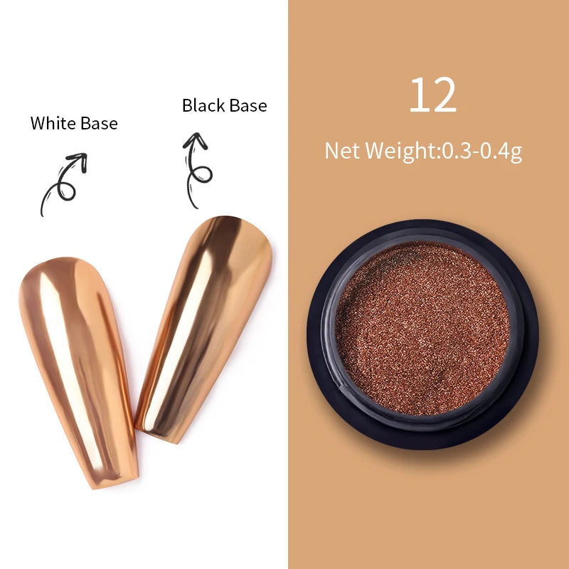 Poudre effet miroir – Nail Art Chromé Professionnel
