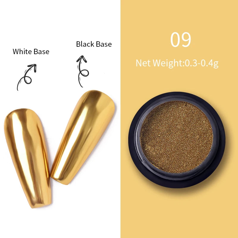 Poudre effet miroir – Nail Art Chromé Professionnel