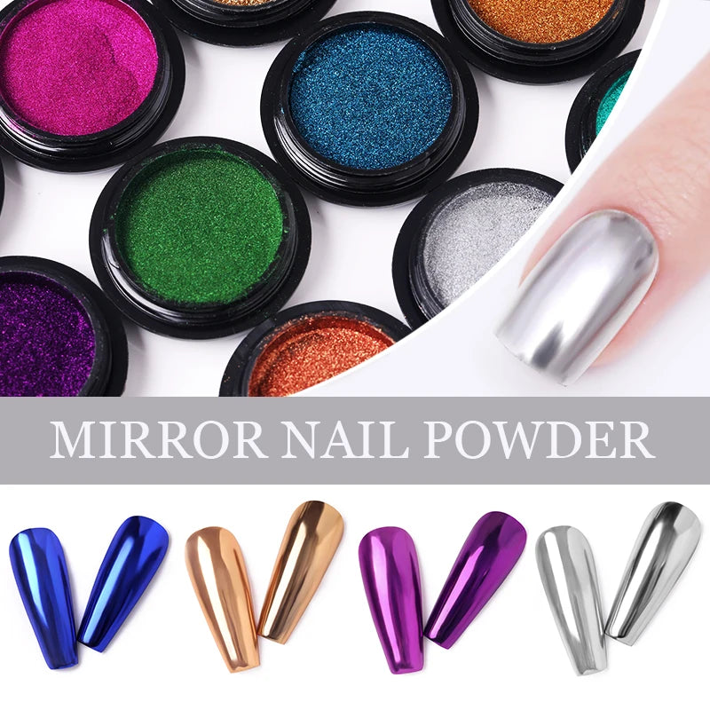 Poudre effet miroir – Nail Art Chromé Professionnel