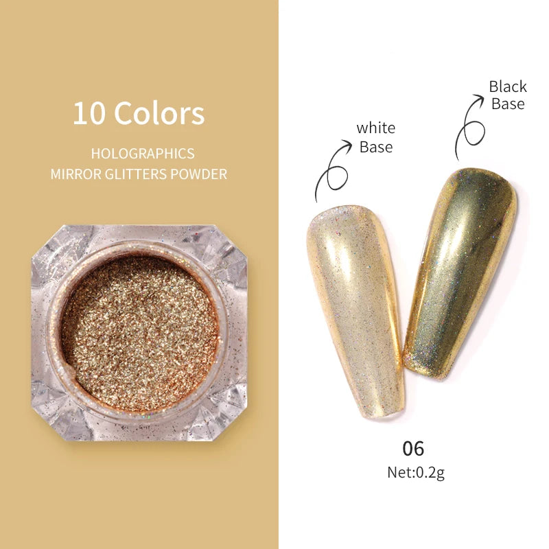 Poudre effet miroir – Nail Art Chromé Professionnel