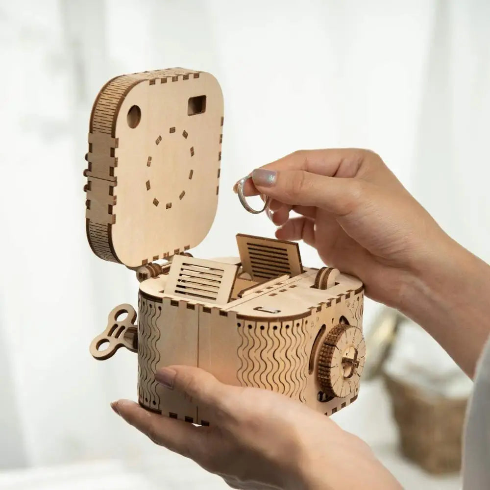 Robotime LK502 – Boîte au Trésor 3D en Bois | Puzzle Mécanique DIY – 123 Pièces