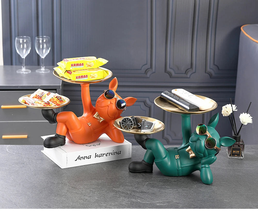 Figurine Bouledogue Design – Sculpture Décorative en Résine Moderne