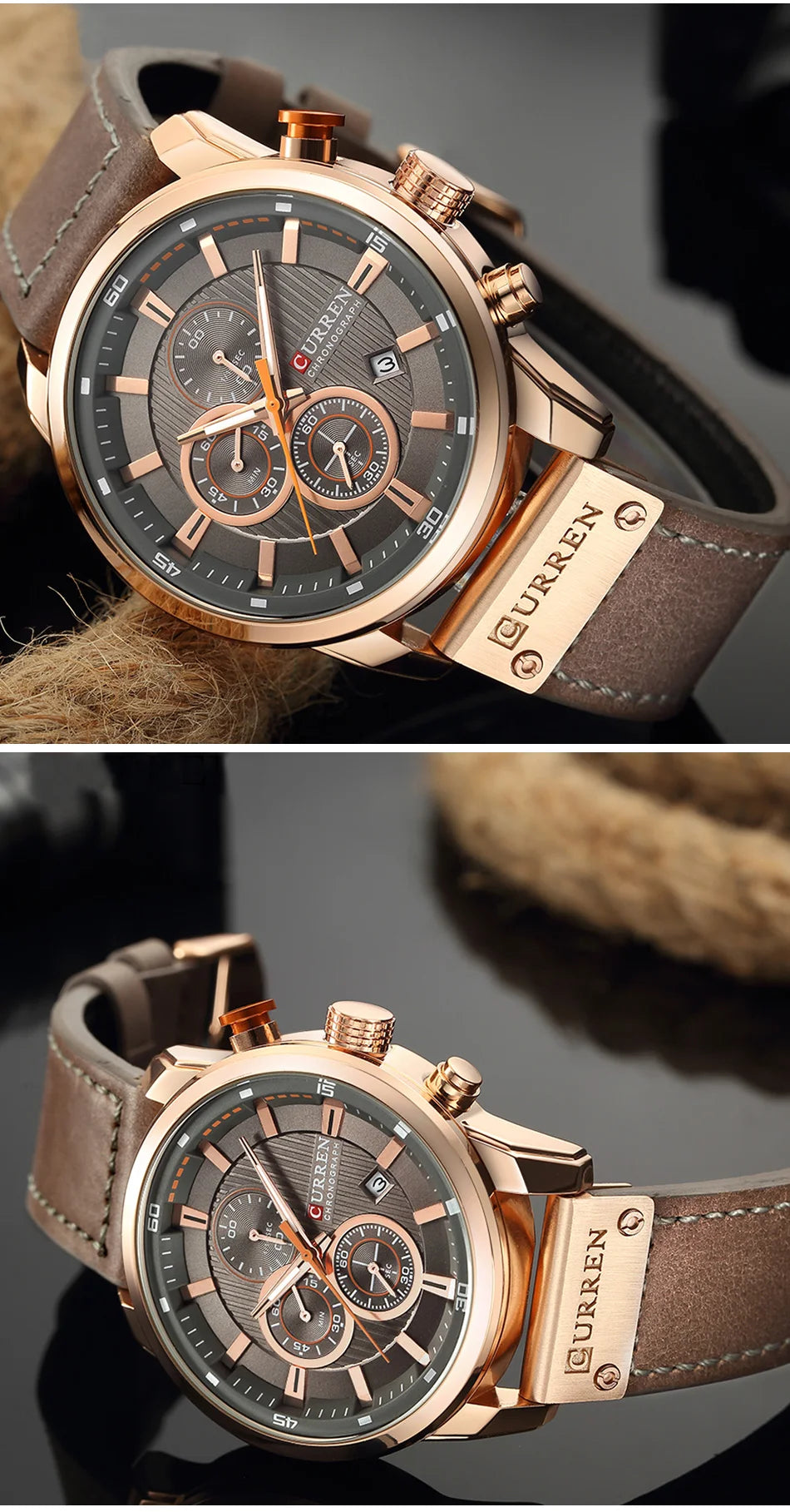 Montre Homme CURREN – Chronographe Sport & Bracelet Cuir