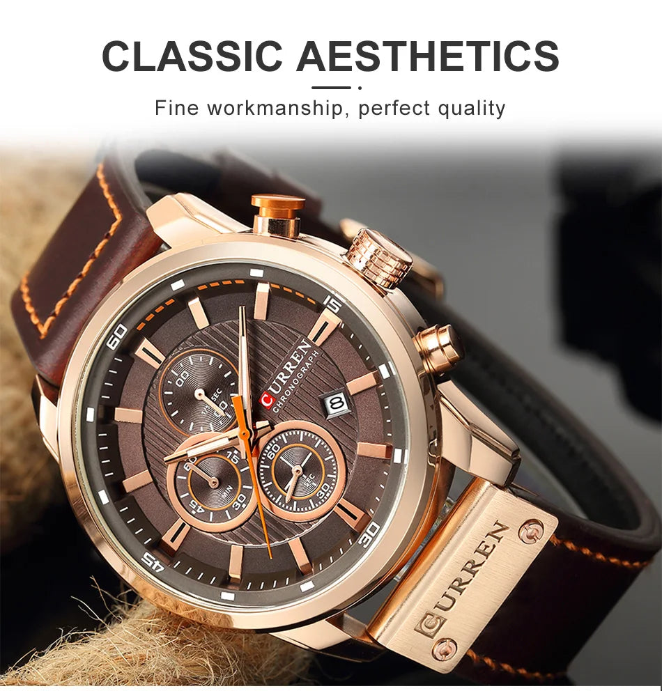 Montre Homme CURREN – Chronographe Sport & Bracelet Cuir