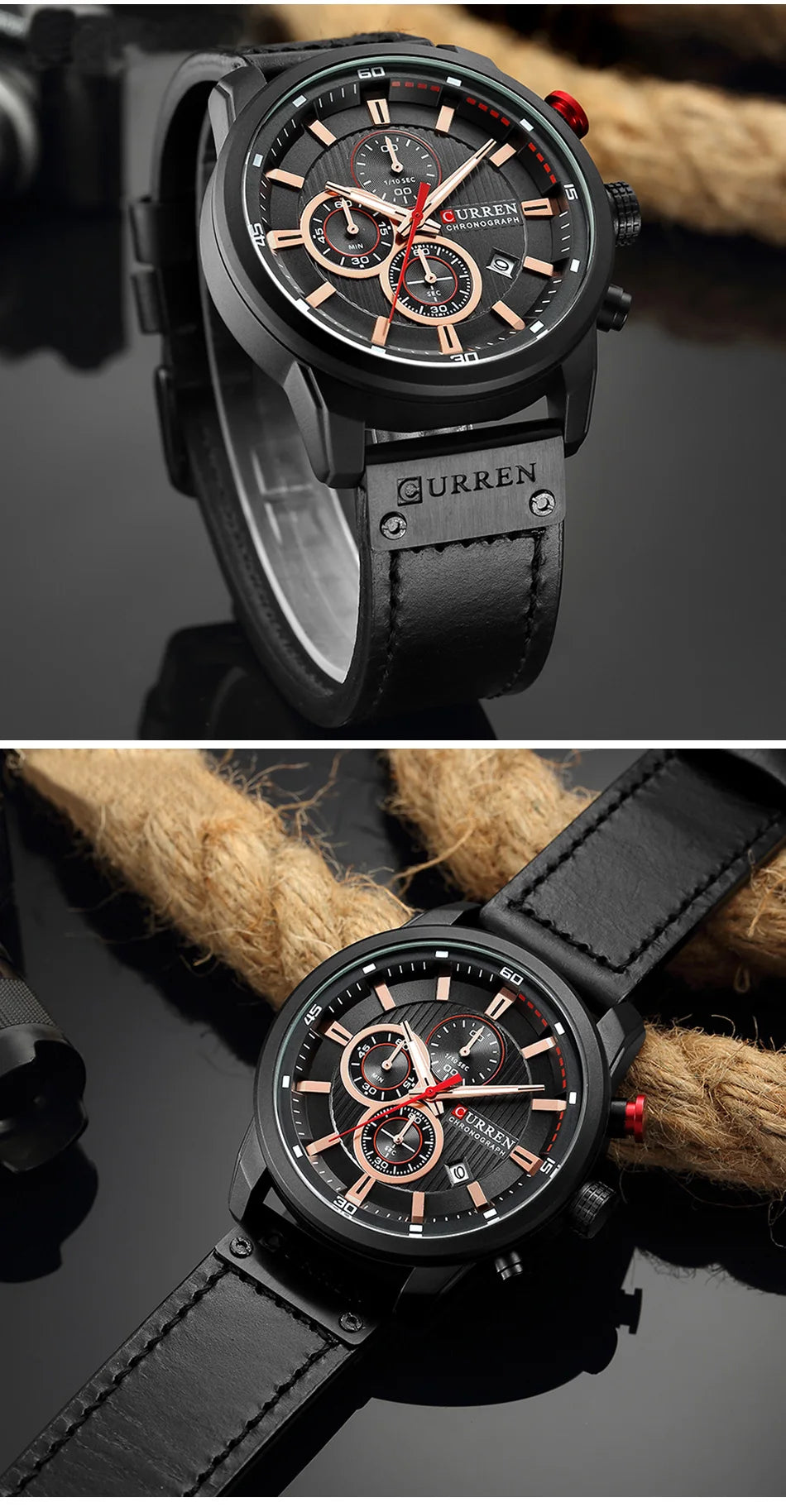 Montre Homme CURREN – Chronographe Sport & Bracelet Cuir