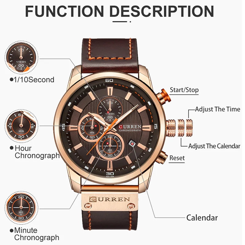 Montre Homme CURREN – Chronographe Sport & Bracelet Cuir