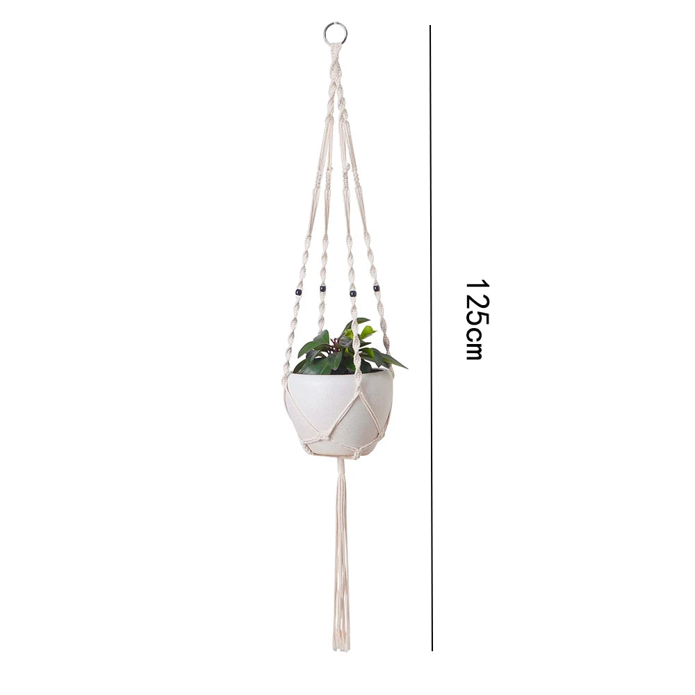 Support Macramé Suspendu pour Pots de Fleurs – Décoration Bohème & Naturelle