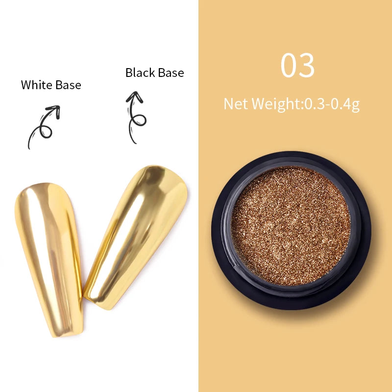 Poudre effet miroir – Nail Art Chromé Professionnel