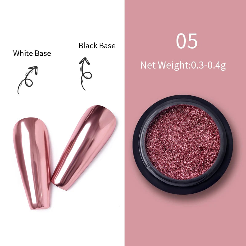 Poudre effet miroir – Nail Art Chromé Professionnel