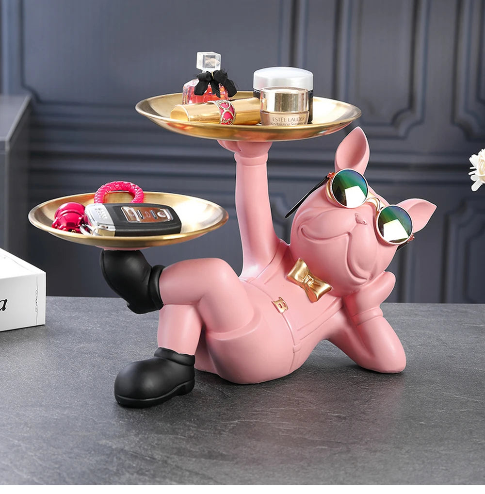 Figurine Bouledogue Design – Sculpture Décorative en Résine Moderne