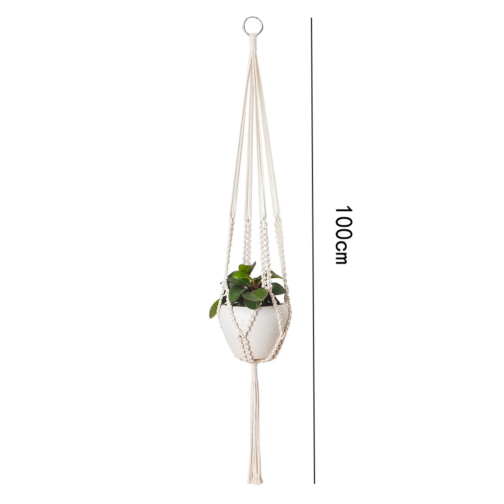 Support Macramé Suspendu pour Pots de Fleurs – Décoration Bohème & Naturelle