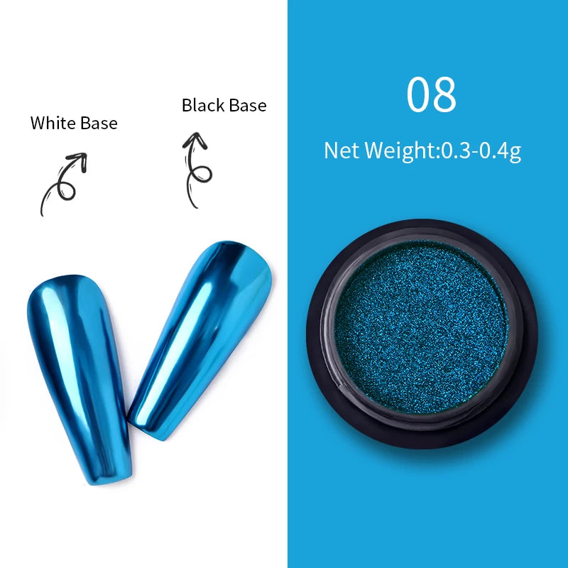 Poudre effet miroir – Nail Art Chromé Professionnel