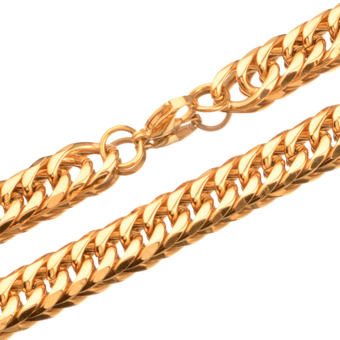 Collier / Bracelet à Maillons Cubains en Acier Inoxydable – Argent & Or – 9 à 21 mm