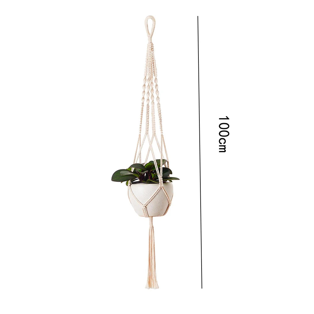 Support Macramé Suspendu pour Pots de Fleurs – Décoration Bohème & Naturelle