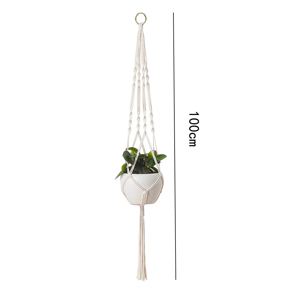 Support Macramé Suspendu pour Pots de Fleurs – Décoration Bohème & Naturelle
