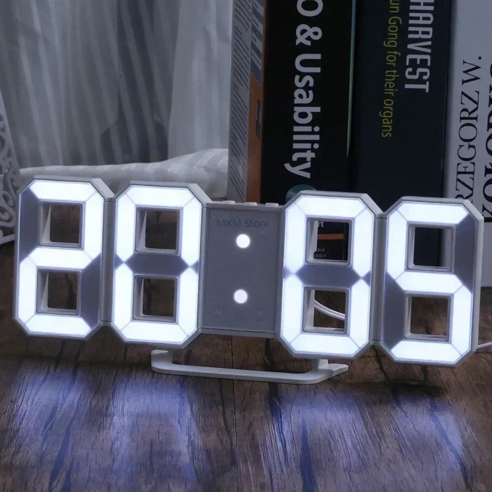 Horloge Numérique LED 3D – Design Moderne & Éclairage Nocturne