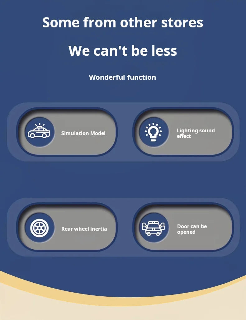 Mini Véhicule d’Urgence 1:32 en Alliage – Ambulance / Police (Son & Lumière)