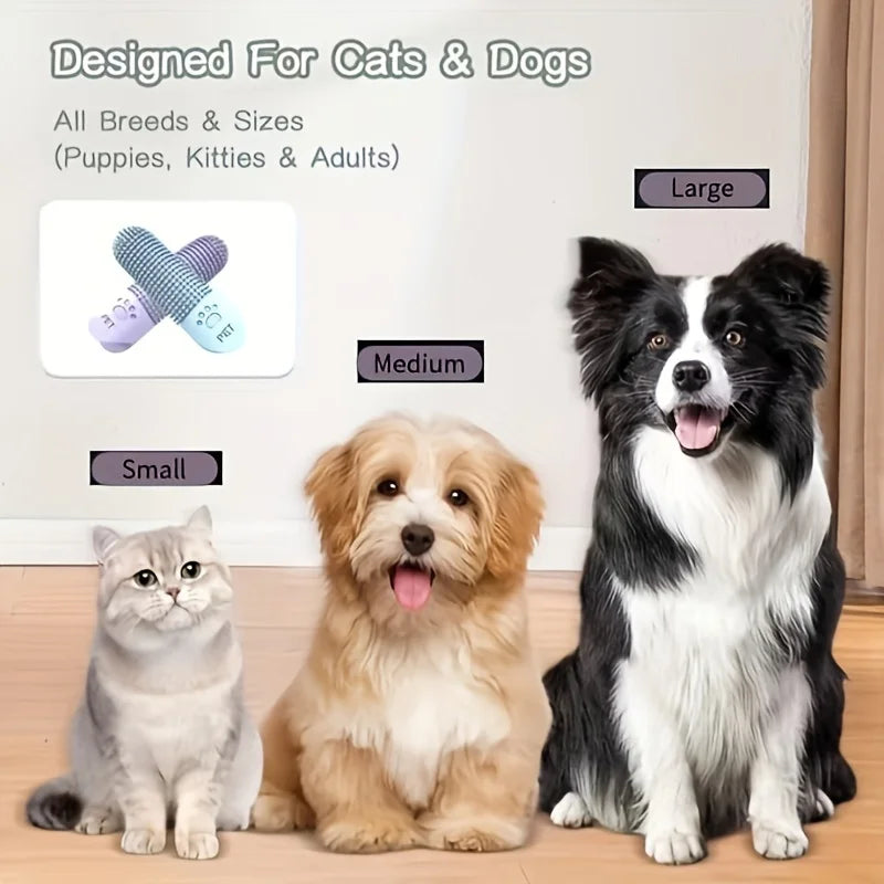Brosse à dents doigt en silicone 360° pour chien et chat