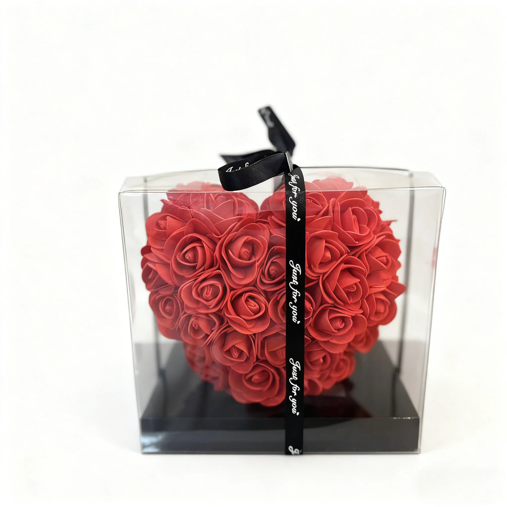 Boîte-Cadeau Rose Artificielle 15 cm – Coffret Romantique pour Saint-Valentin, Mariage & Décoration