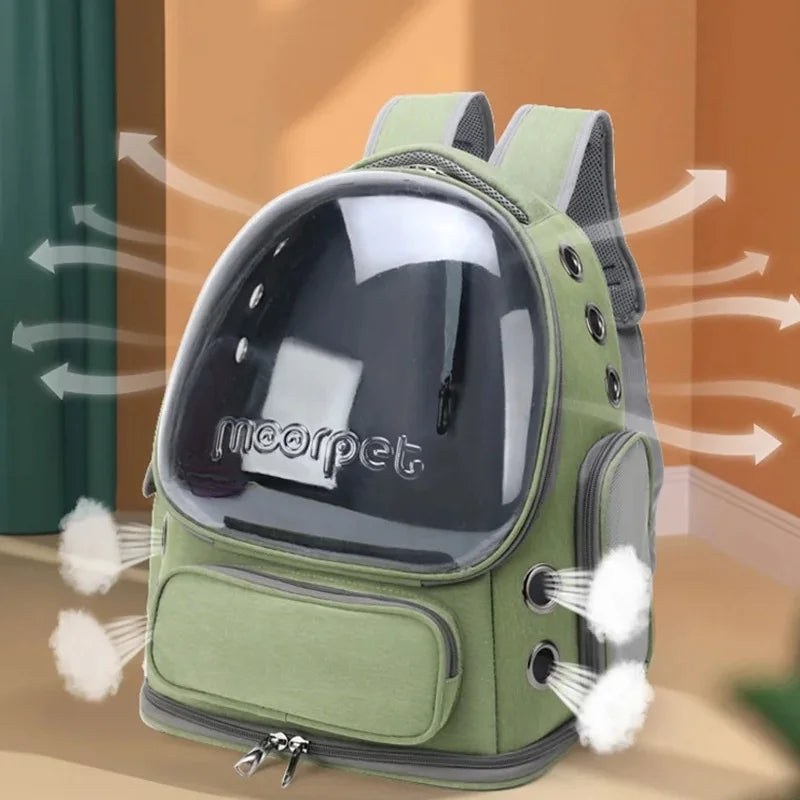Sac à dos de transport bulle transparente pour chat et petit chien