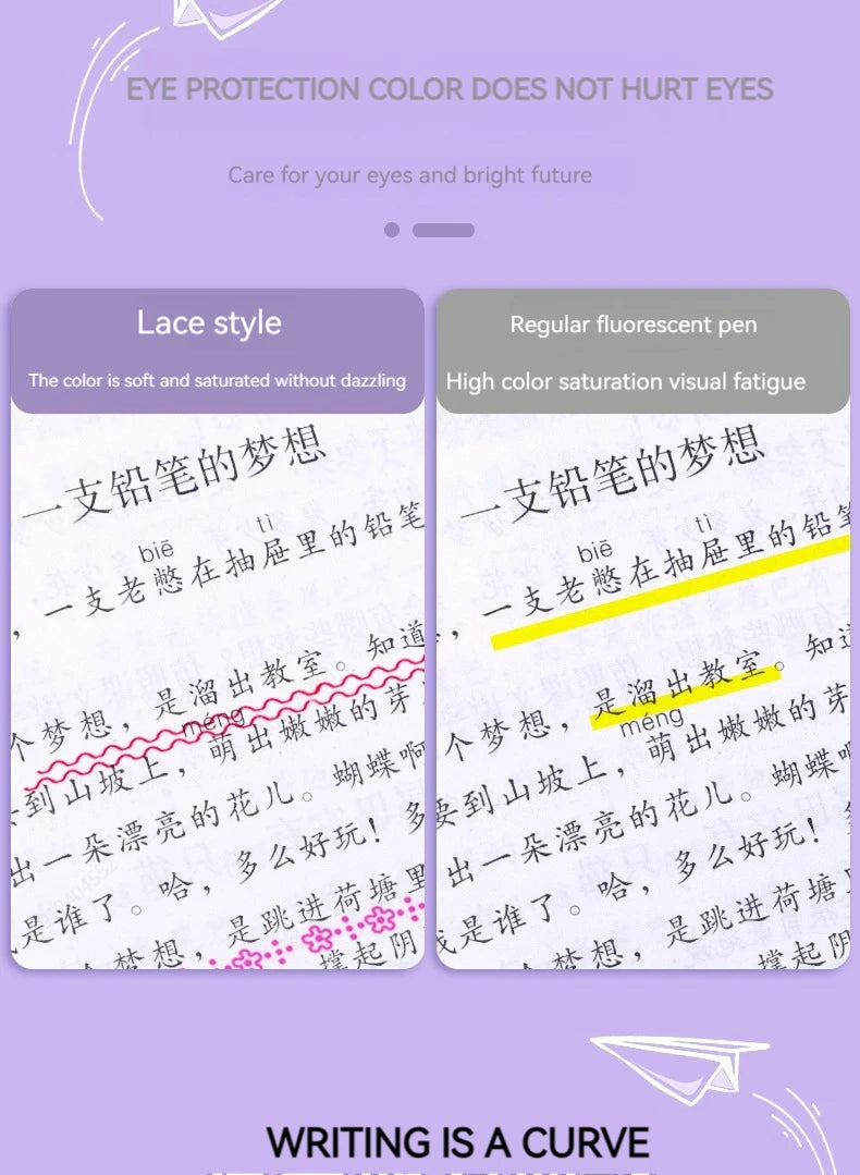 Surligneurs Ligne Fleur – 6 couleurs (Roller Flower Highlighter)