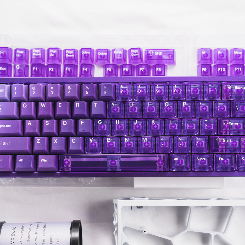 Keycaps Cristal Transparents – 167 Touches PC + PBT (Profil Cherry)