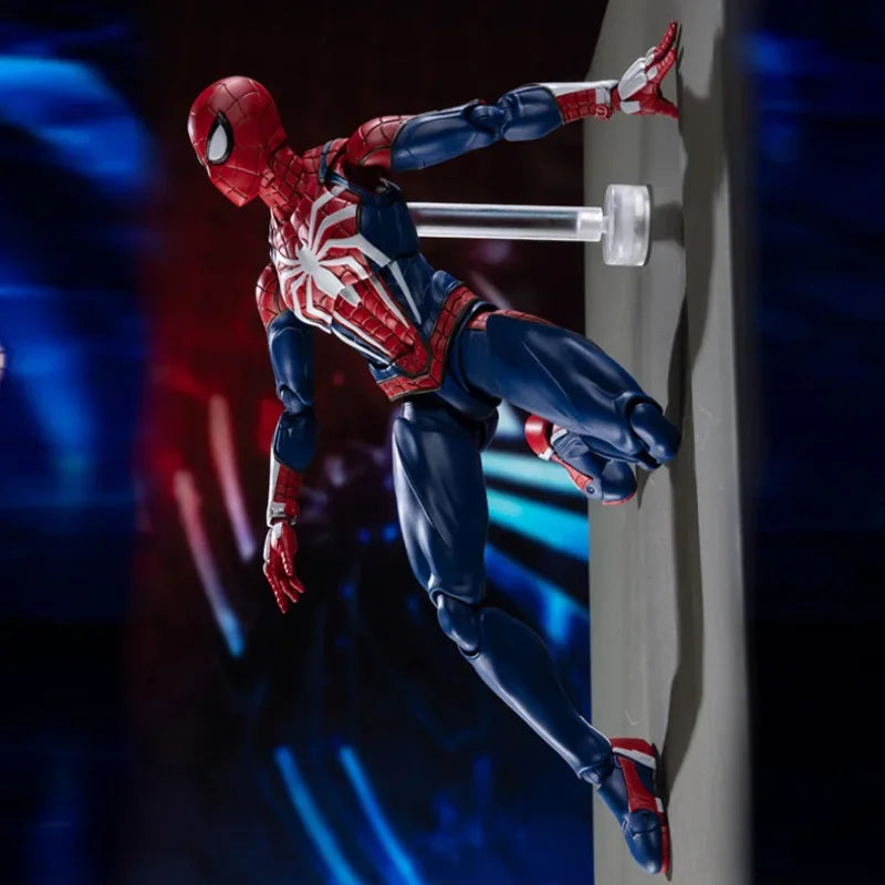 Figurine Spider-Man PS4 – Costume Avancé • Édition Jeu Vidéo (15 cm)