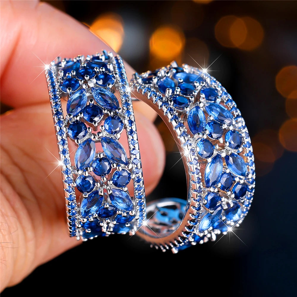 Boucles d’Oreilles à Tige Femme – Cristal CZ Multicolore Luxe