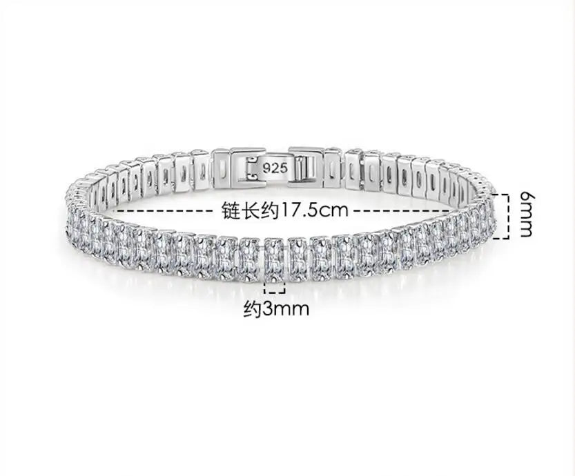 Bracelet Tennis Moissanite D VVS – Argent 925 – Test Diamant – Luxe Femme