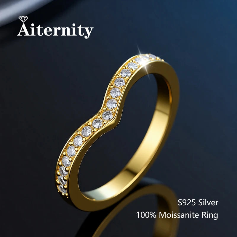 Alliance Moissanite Éternité D VVS1 – Argent S925 & Or 18 K
