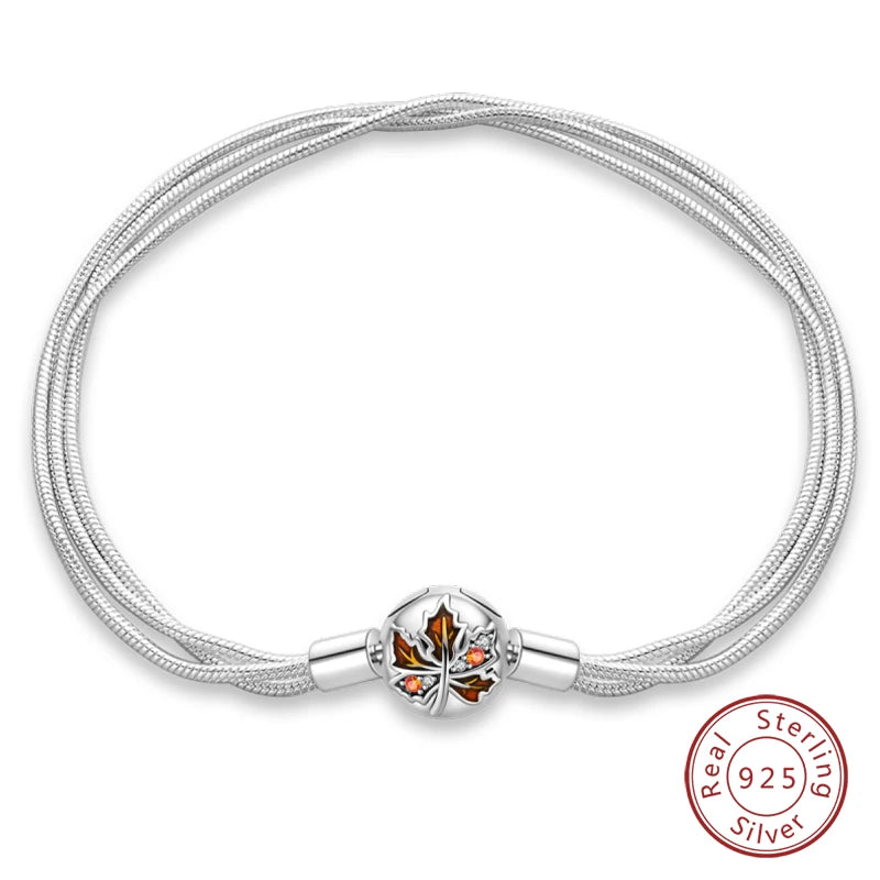 Bracelet en Argent 925 Original – Étoile, Lune & Trèfle Porte-Bonheur