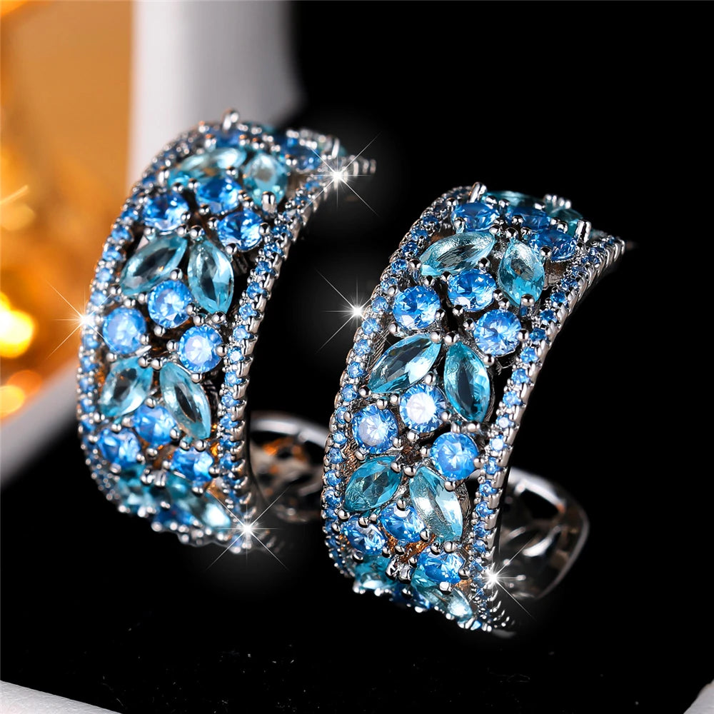 Boucles d’Oreilles à Tige Femme – Cristal CZ Multicolore Luxe