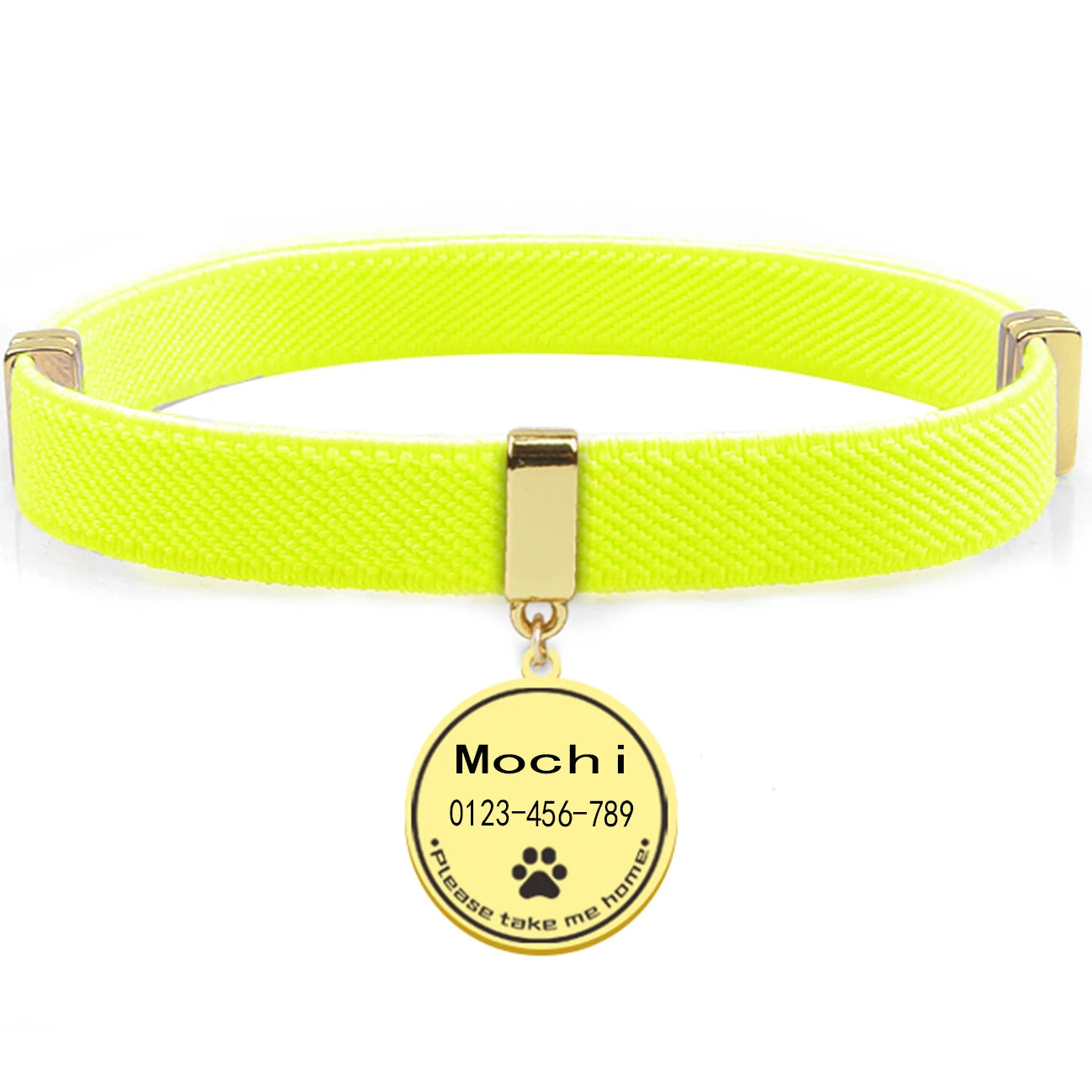 Collier chat personnalisable avec plaque métal gravée — sécurité