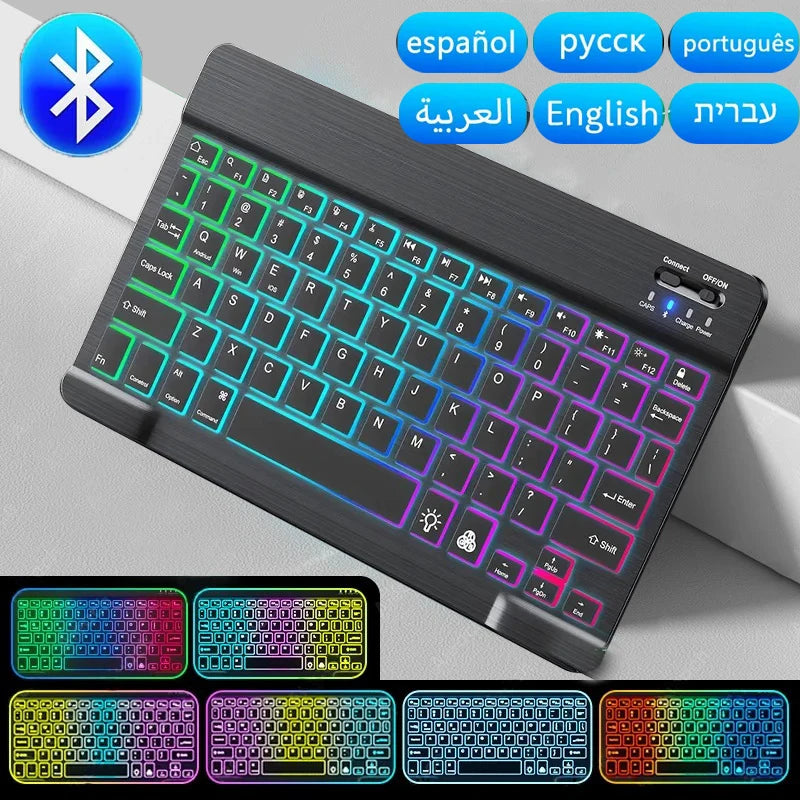 Mini Clavier Bluetooth Sans Fil – RGB, Silencieux & Rechargeable