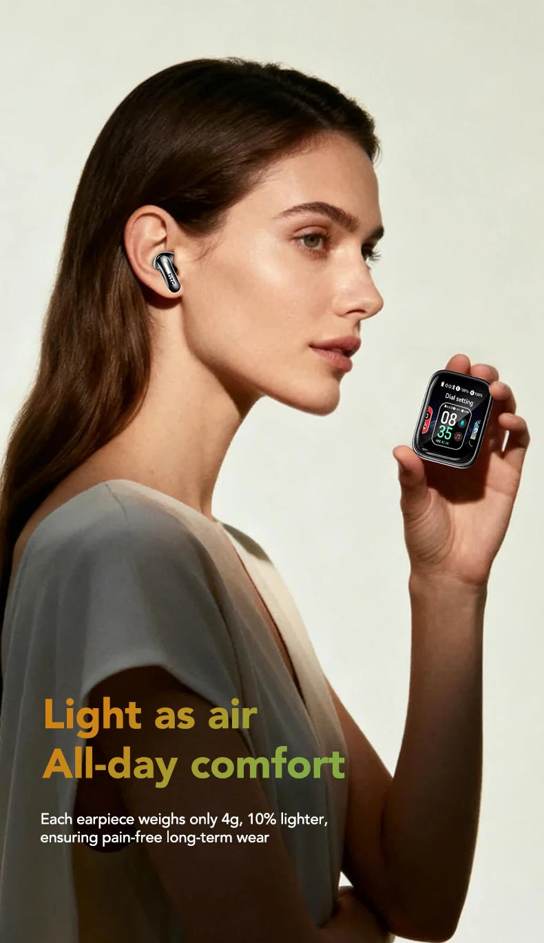 HTC NE48 – Écouteurs Bluetooth TWS AI – Traducteur Intelligent – Écran Ultra HD – Autonomie 48h